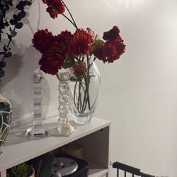 Vase + Flowers + Candlesticks 