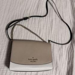 Kate Spade Tan and White Crossbody Bag