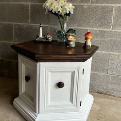 Refinished Vintage Hexagon End Table