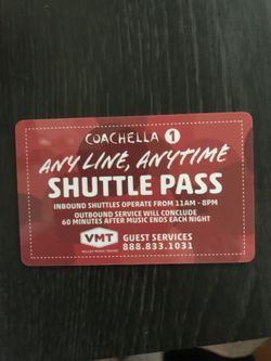Coachella weekend 1 shuttle pass