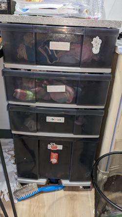 4-Drawer Plastic Storage Cart with Wheels