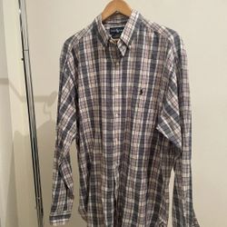 Ralph Lauren McMeel Blue & Red Plaid Button-Down Shirt (L)