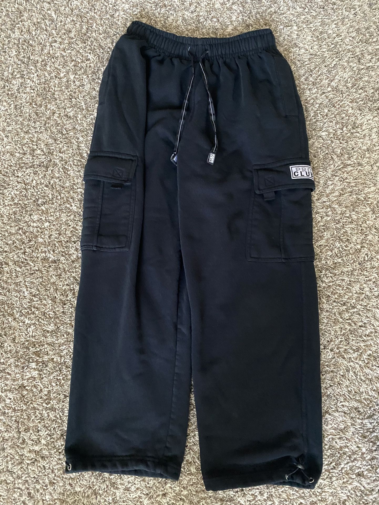Black Proclub Cargo Sweats