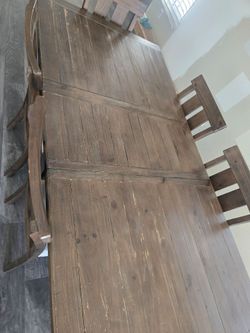 Rustic Wood Dining Table with Chairs
