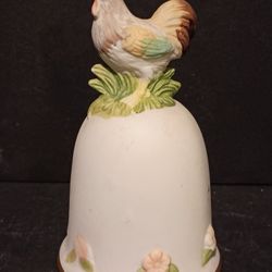 Hand Painted Ceramic Rooster Bell