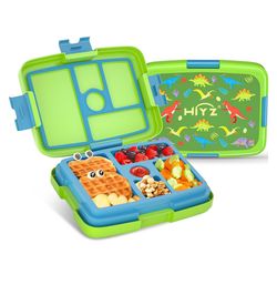 HiYZ Bento Lunch Box for Kids with 5 Compartments,Leak-proof Lunch Box Kids,Ideal Portion Sizes Toddler Lunch Box for Daycare aged 3-7 years,Durable,