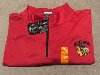 NWT Official NHL Chicago Blackhawks 1/4 Zip Pullover Red Size 2XL