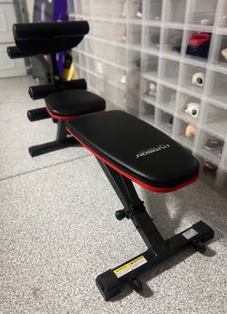 Harison Adjustable Weight Bench with Leg Extension and Preacher Pad + Two 10 lb Weight Plates