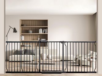 Extra Wide Baby & Dog Gate (85.8-90.5" W, Black)  BRAND NEW