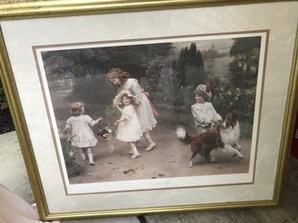 Large Framed Print In Perfect Condition Looks Great Over A Fireplace Mantle $15