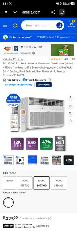 TCL 12000 BTU AIR CONDITIONER
