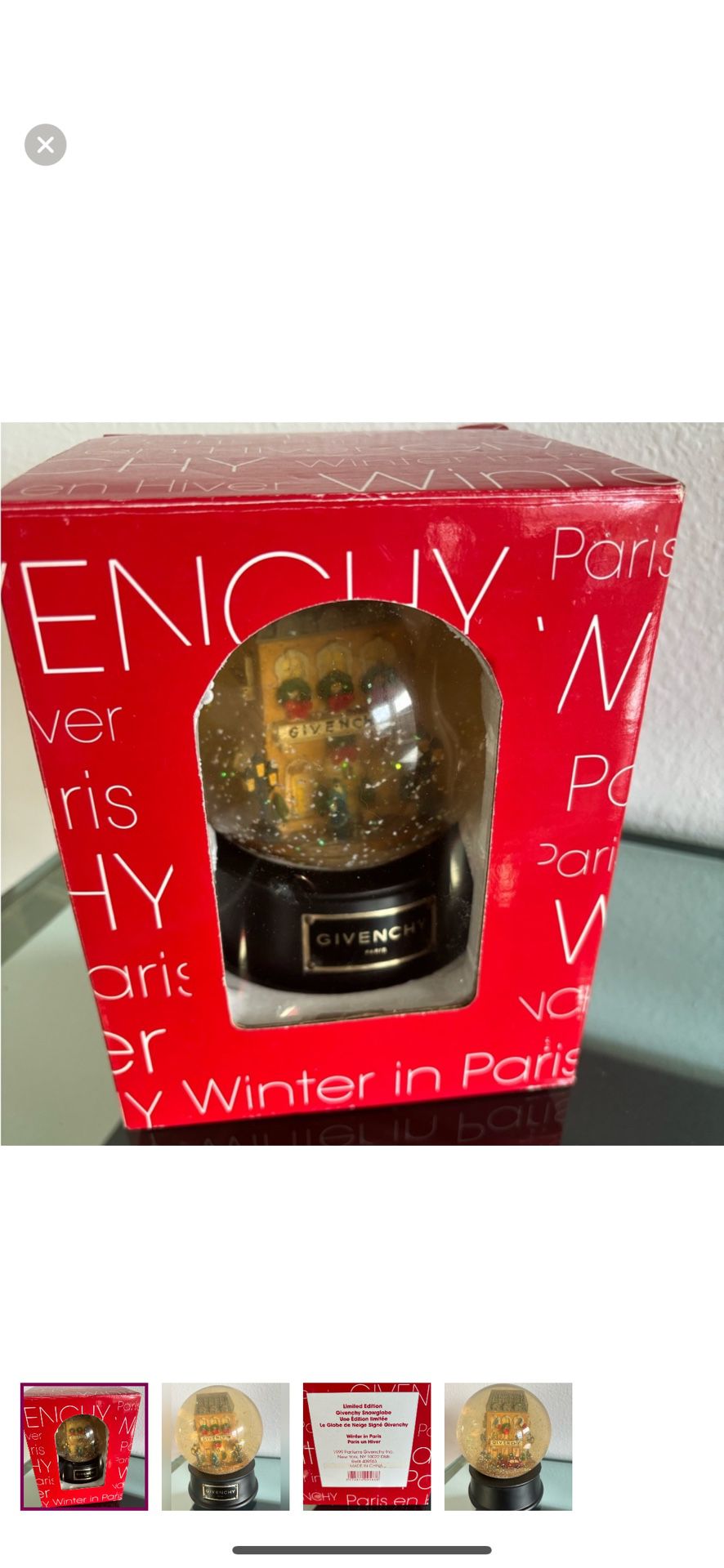 1999 Givenchy Paris, Snow Globe Music Box