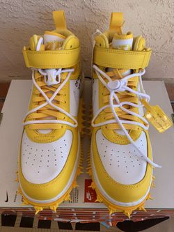 Nike DR0500 101 Off-White  Air Force 1 SP Leather Mid Varsity Maize Shoe Boot