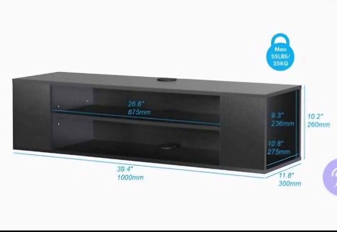 New In-Box Foating Media/TV Shelf