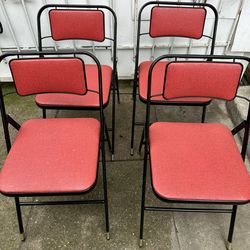 Samsonite Mid Century Red Folding Chairs