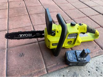 Ryobi 10 inch call Jen Ryobi 10 inch cordless chainsaw with a 4Ah battery