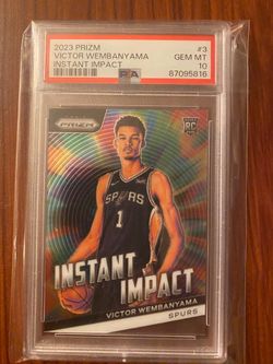2023–24 Panini prizm instant impact Victor Wembanyama PSA 10 San Antonio Spurs rookie card #3