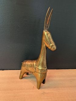 Vintage 7" Brass Donkey