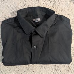 Van Heusen men's XXL black long sleeve button down shirt 
