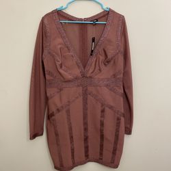 Pink Long Sleeve Dress 