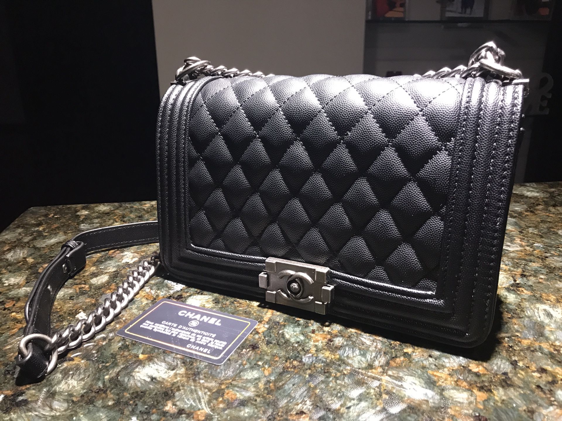 New Chanel Black Caviar MEDIUM Boy Bag