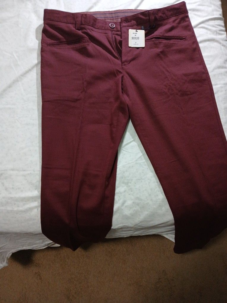 Lodevole Men's Maroon Fashion Casual Dress Pants Chinos size 36x30