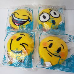Lot of 4 Plush Emoji - McDonalds Happy Meal Plush Toys
