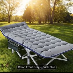75”Heavy-Duty Portable Folding Cot - Double-Sided Mattress, Easy Assembly, Space-Saving Design Camping Bed