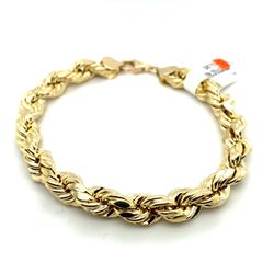 10k Gold Bracelet 8” Hollow Rope 8mm 9grams 140550 8