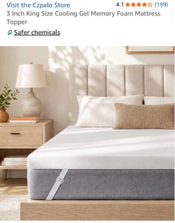 3 Inch King Size Cooling Gel Memory Foam Mattress Topper