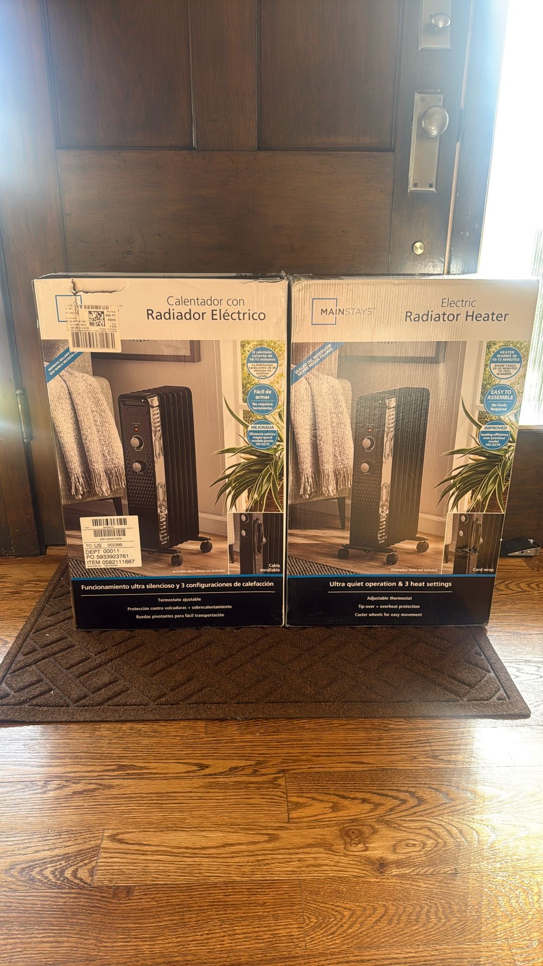 Set Of Two Mainstays Electric Radiator Space Heater (s)