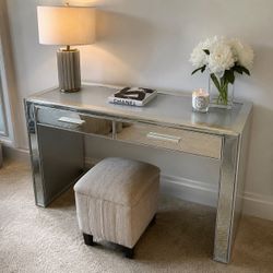 Kevin Charles Mirrored Vanity Desk ✨ Luxury Glam