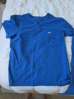 2 Sets FIGS Blue V-Neck Scrub Top