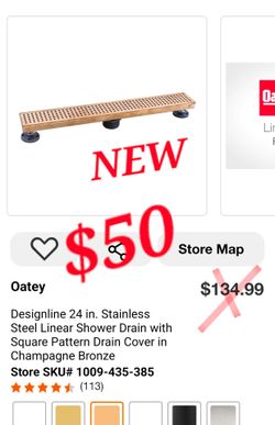 Oatey Designline 24 in. Linear Shower Drain – Champagne Bronze