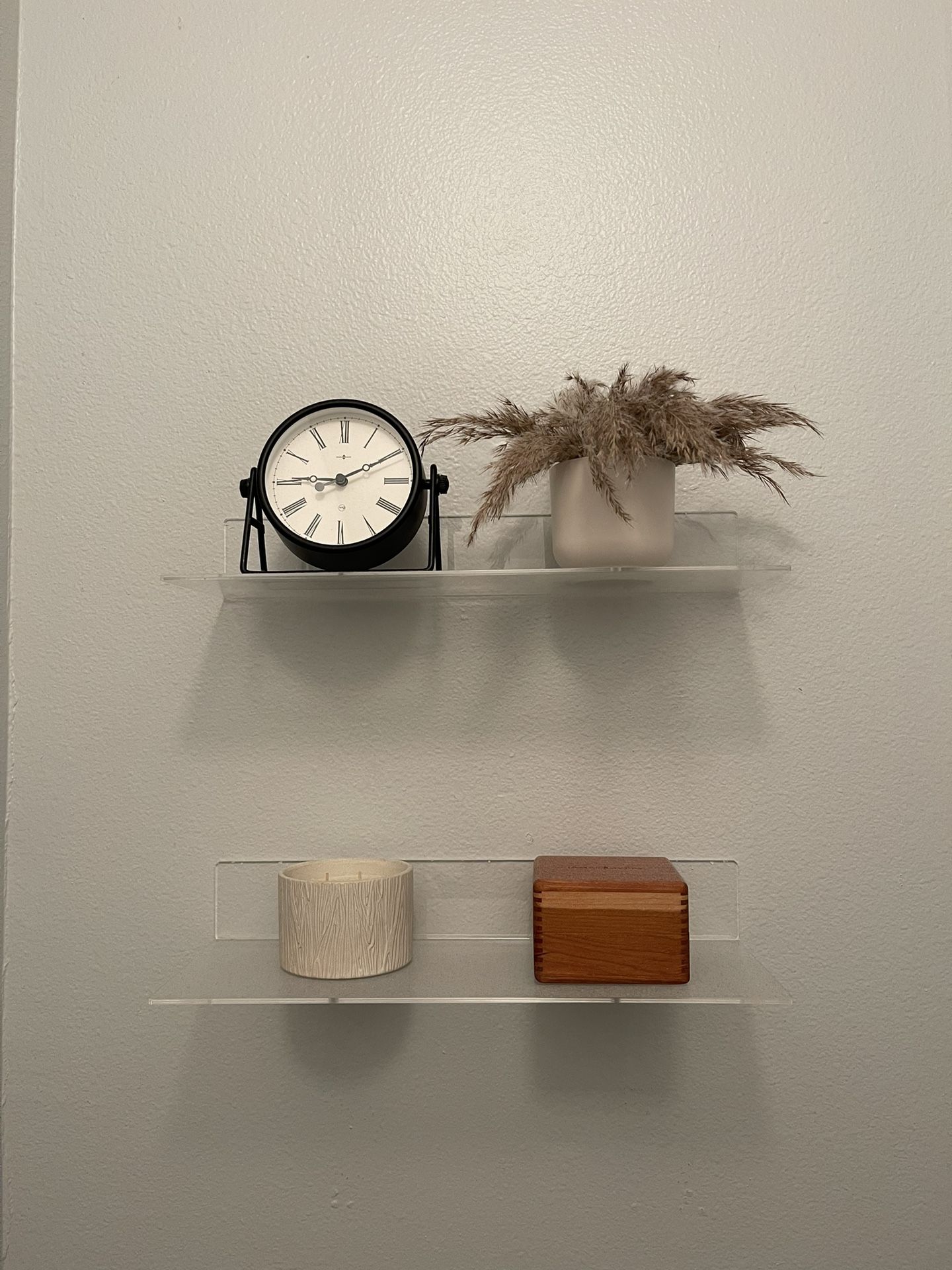2 acrylic floating shelves