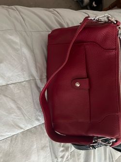 Over earth red leather purse