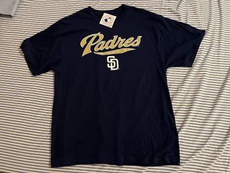 NWT San Diego Padre XL MLB Authentic 100% cotton T-shirt dark Navy or Black