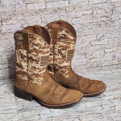 Ariat Boys Patriot Western Boots  Size 2. Brown