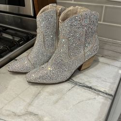 Rhinestone ankle boots (women US 8.5)