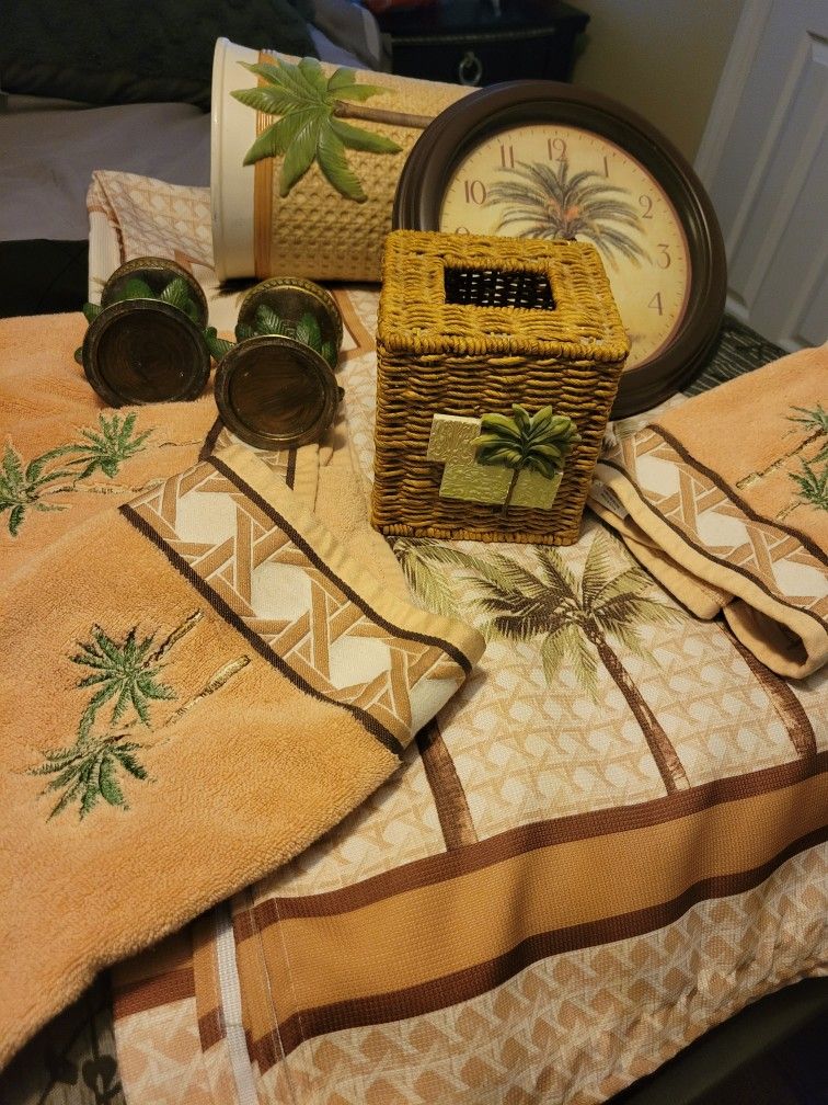 Palm Tree Bathroom Set