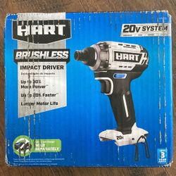 **Brand New** HART 20-Volt Cordless Brushless Impact Driver (Battery not Included)