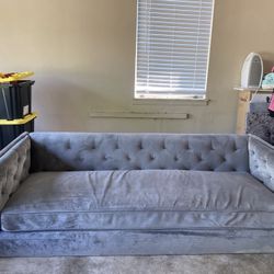 Velvet Gray Couch 