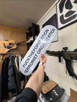 Fuck the population terrorist organization skateboard