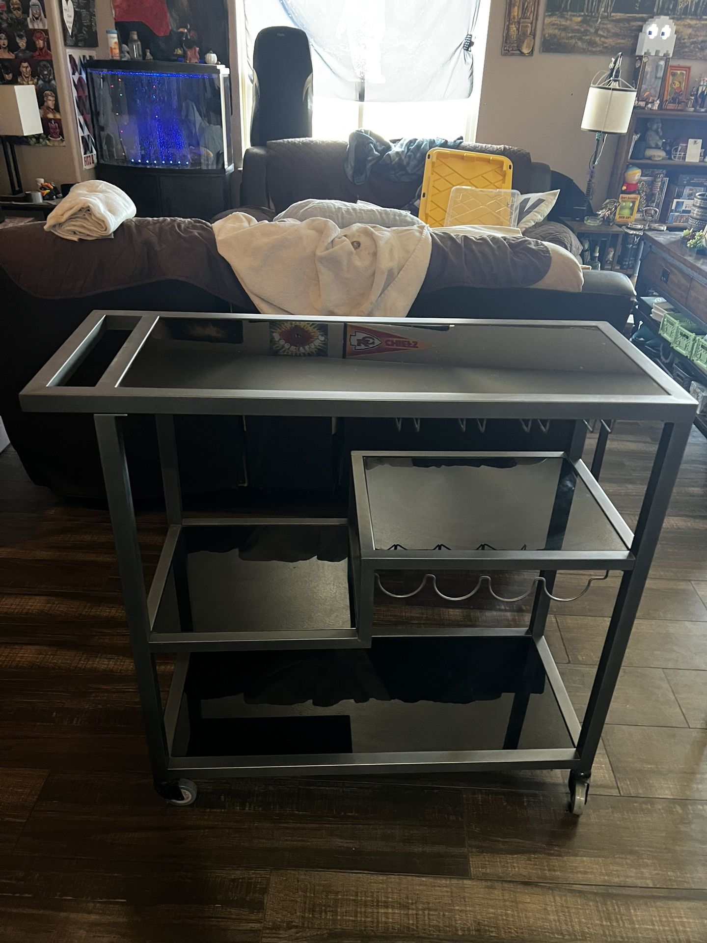 Glass Bar Cart On Wheels
