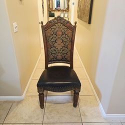 Michael Amini Ornate High-Back Dining Chair