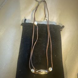 Artisan Sterling Silver Shell & Genuine Pearls Necklace/Bracelet