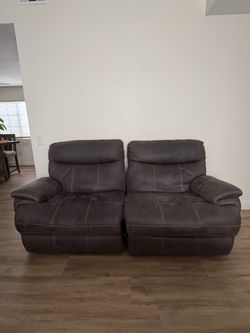 Leather reclining couch