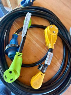 30 Amp RV Power Cord + Generator & 15A Adapters - 25 ft