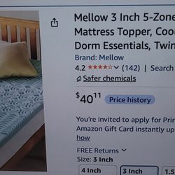 Memory Foam mattress Topper