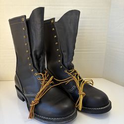 Wesco Highliner Boots Men's Size 11 D Black Leather Preowned - Read Description